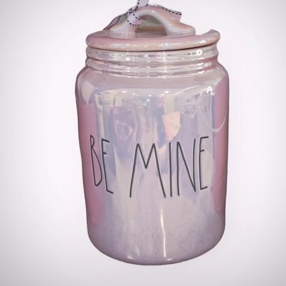 Rae Dunn Pink Iridescent Be Mine‎ Valentine's Day Canister